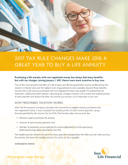 2017 tax rule changes make 2016 a great year to buy a life annuity