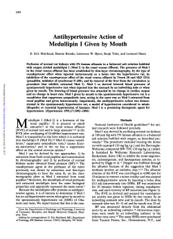 Antihypertensive Action of Medullipin I Given by Mouth