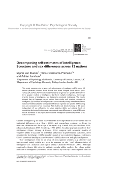 Decomposing selfestimates of intelligence: Structure and sex