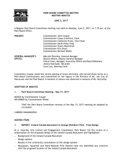 Minutes - Vancouver Park Board - Board Meetings
