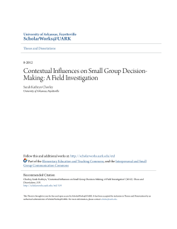 Contextual Influences on Small Group Decision