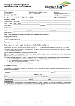 Display of goods on council controlled land application