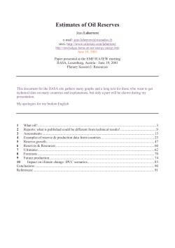 Estimates of Oil Reserves - UM Personal World Wide Web Server
