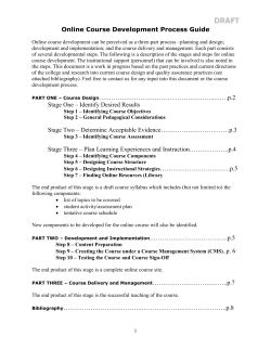 Online Course Development Process Guide