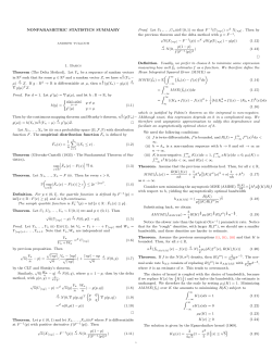 NONPARAMETRIC STATISTICS SUMMARY 1