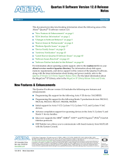 Quartus II Software Version 12.0 Release Notes