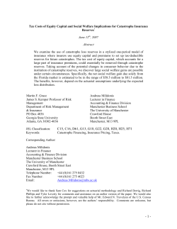 Capital, Corporate Income Taxes and Catastrophe Insurance
