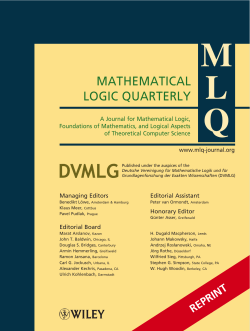 mathematical logic quarterly - Lirias