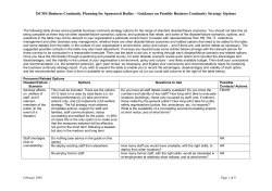 Form for Consideration of Possible Business Continuity Strategy
