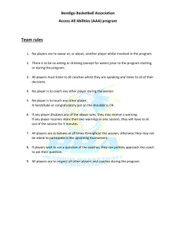 Team rules - Bendigo Basketball