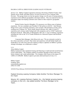 balboa capital hires four leasing sales veterans