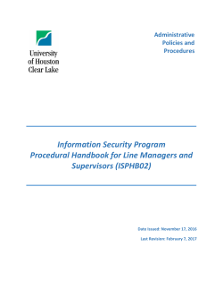 Procedural Handbook for Line Managers and Supervisors (ISPHB02)