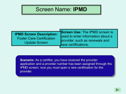 IPMD Screen Use