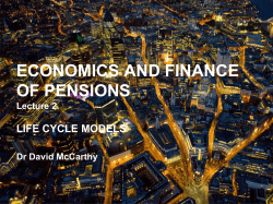 Life cycle models - David McCarthy Pensions