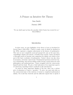 A Primer on Intuitive Set Theory