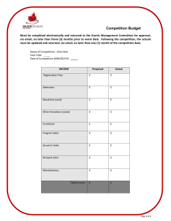 Competition Announcement Questionnaire
