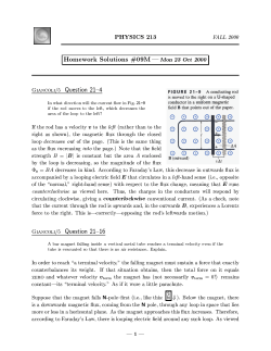 PHYSICS 213 FALL 2000 Homework Solutions #09M c Mon 2i Oct