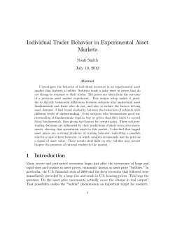 Individual Trader Behavior in Experimental Asset Markets