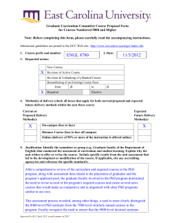 OVERVIEW OF GRADUATE CURRICULUM DEVELOPMENT