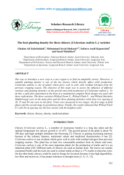 Scholars Research Library The best planting density for three