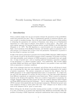 Provably Learning Mixtures of Gaussians and More