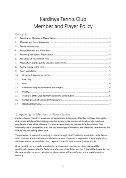 Kardinya Tennis Club Member and Player Policy