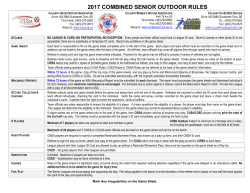 Combined Senior Rules - Calgary United Soccer Association