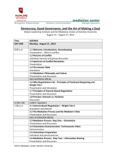 Democracy, Good Governance, and the Art of Making a Deal