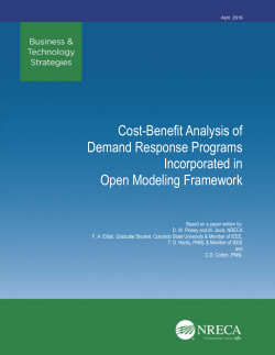 Cost-Benefit Analysis of Demand Response