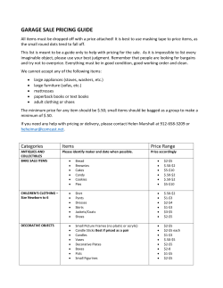 garage sale pricing guide