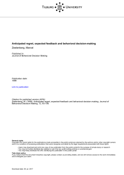 Tilburg University Anticipated regret, expected