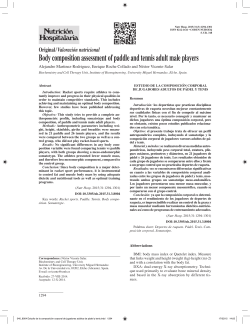 Body composition assessment of paddle and tennis adult male players