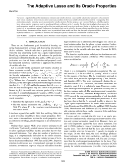 The Adaptive Lasso and Its Oracle Properties