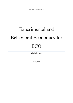 Experimental and Behavioral Economics for ECO