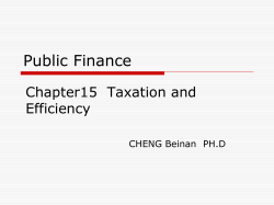 2.3 The Excess Burden of Income Taxation Basic conclusion