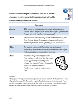 Practical Issues board game: interactive resource to prompt