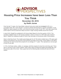 Housing Price Increases have been Less Than You Think