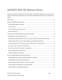 Template and Tool Changes Made Since ASP.NET MVC