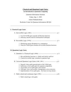 Classical and Quantum Logic Gates