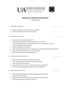 Individual Presentation Score Sheet