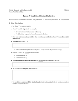 Lesson . Conditional Probability Review