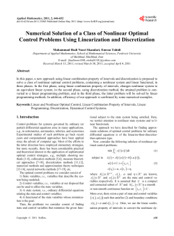Numerical Solution of a Class of Nonlinear Optimal Control
