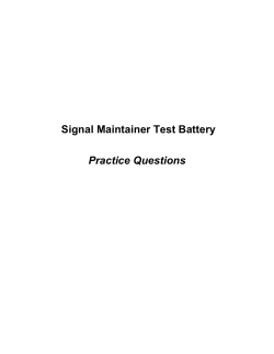 Signal Maintainer Test Battery Practice Questions
