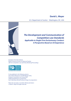The Development and Communication of Competition Law