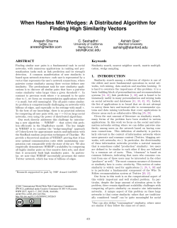 A Distributed Algorithm for Finding High Similarity Vectors