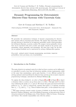 Dynamic programming for deterministic discrete