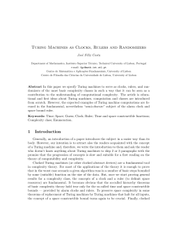 Turing Machines as Clocks, Rulers and Randomizers 1