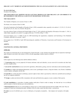 organic law n&deg; 08/2005 of 14/07/2005 determining the use