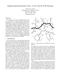 Rapidly-Exploring Random Trees: A New Tool for Path Planning