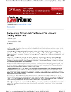Connecticut Firms Look To Boston For Lessons Coping With Crisis